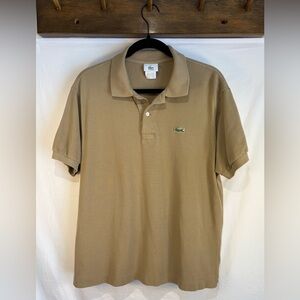 LACOSTE Men's Tan Short Sleeve Polo Shirt Size 5 (Large)